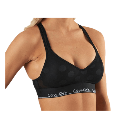 Modern Cotton Dot Light Lined Bralette Black