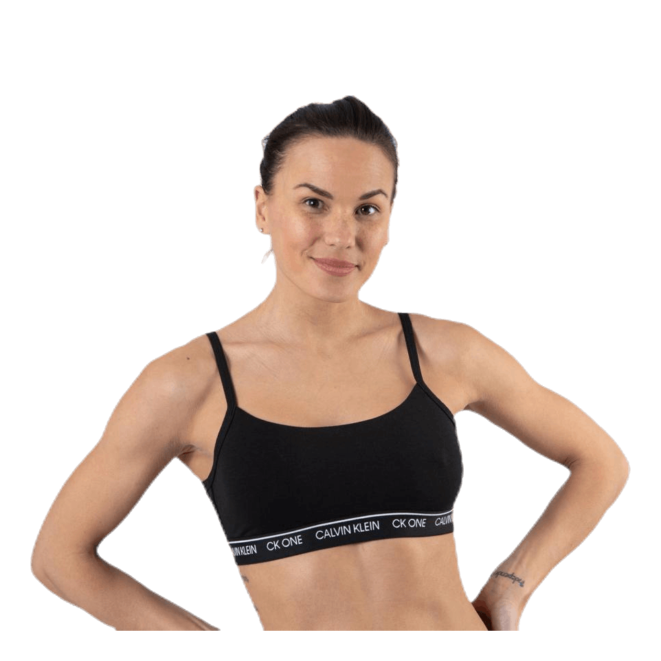 Ck One Cotton Unlined Bralette Black