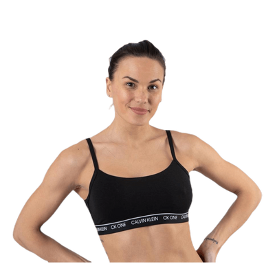 Ck One Cotton Unlined Bralette Black