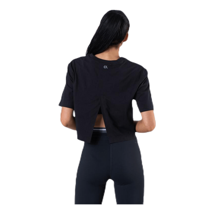 Cropped Short Sleeve T-Shirt Black