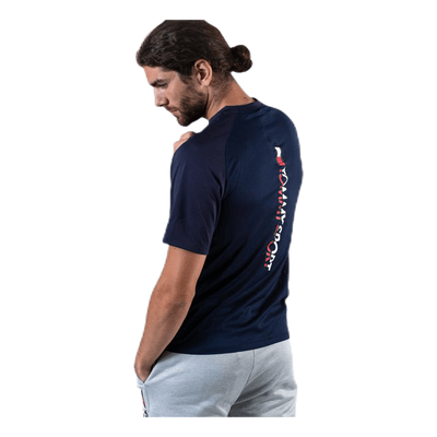 Mesh Back Logo Tee Blue