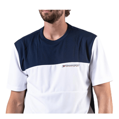 Colourblock Logo Tee White
