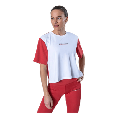 Boxy T-Shirt Short Sleeve Pink/White