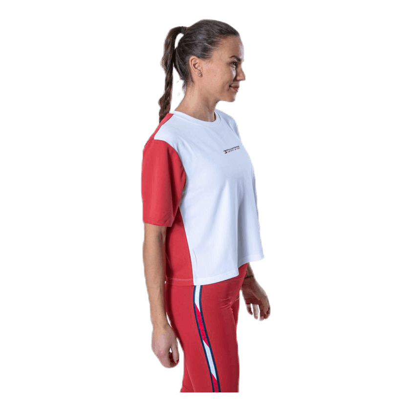 Boxy T-Shirt Short Sleeve Pink/White