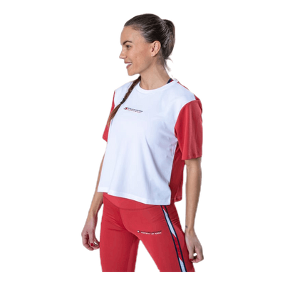 Boxy T-Shirt Short Sleeve Pink/White