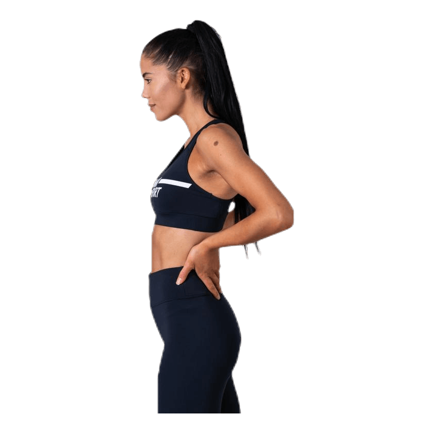 Mid Support Bra Logo Blue