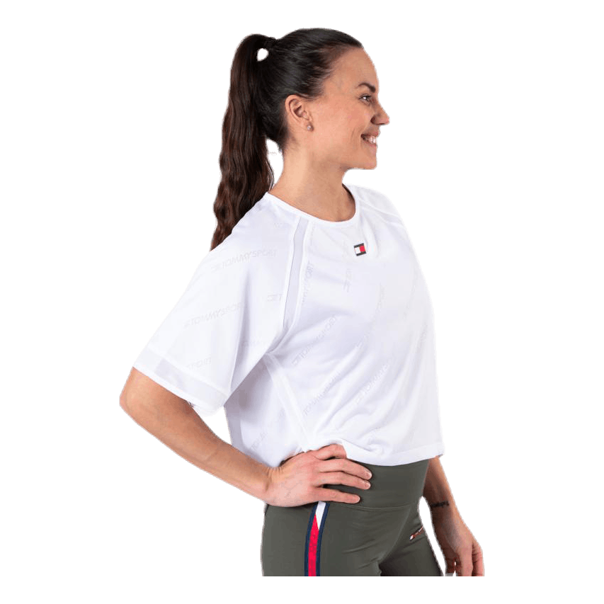 Jacquard Performance Boxy Top White