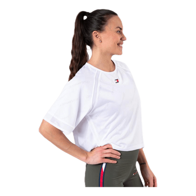 Jacquard Performance Boxy Top White