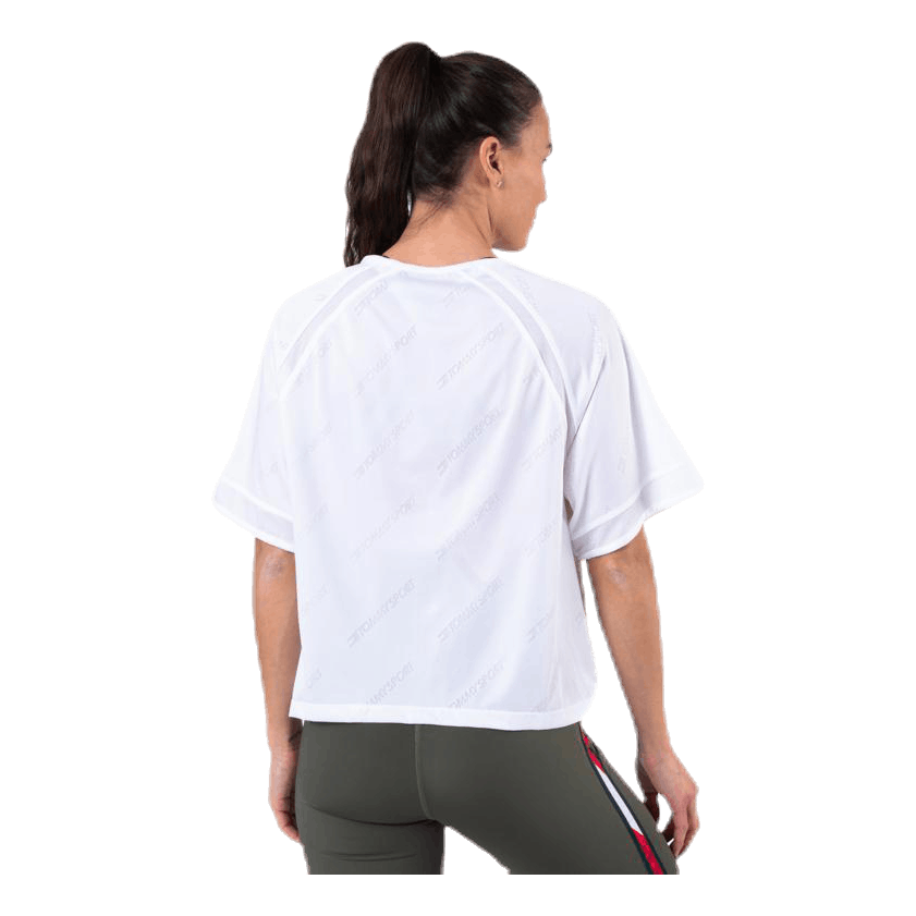 Jacquard Performance Boxy Top White