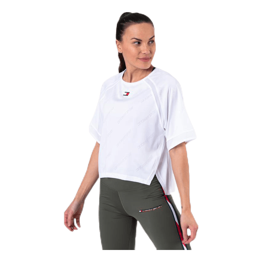 Jacquard Performance Boxy Top White