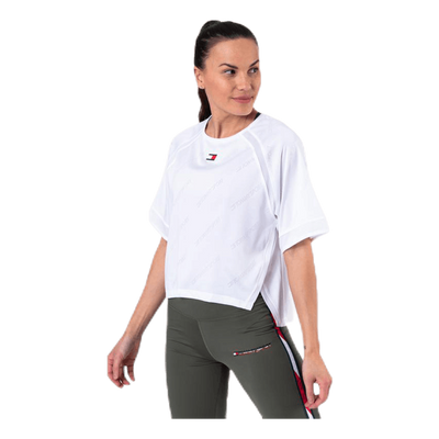 Jacquard Performance Boxy Top White