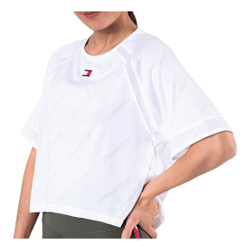 Jacquard Performance Boxy Top White