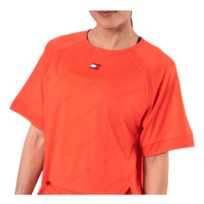 Jacquard Performance Boxy Top Orange