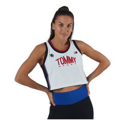 Crop Tommy Tank Top Blue/White