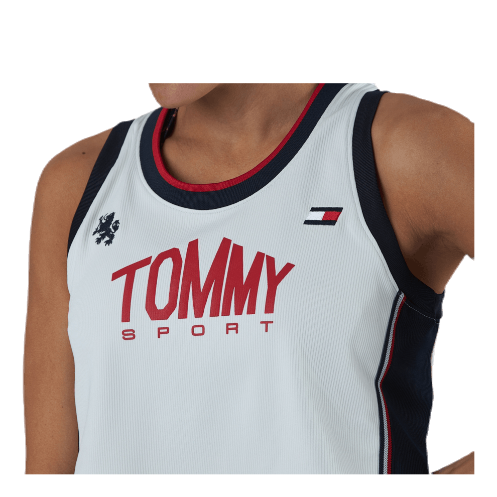 Crop Tommy Tank Top Blue/White