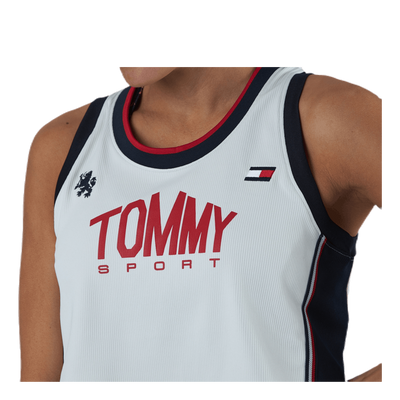 Crop Tommy Tank Top Blue/White
