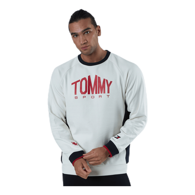 Blocked Fleece Logo Crew White