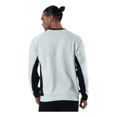 Blocked Fleece Logo Crew White