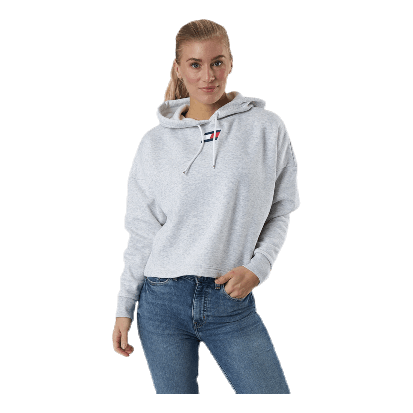 Cropped Hoody Flag Logo Grey
