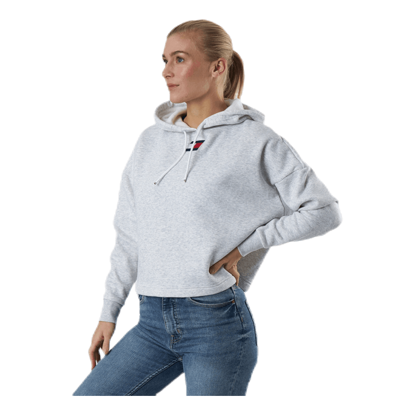 Cropped Hoody Flag Logo Grey