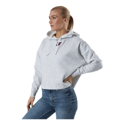 Cropped Hoody Flag Logo Grey