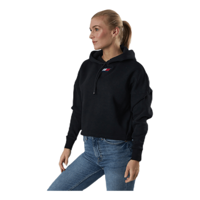 Cropped Hoody Flag Logo Black