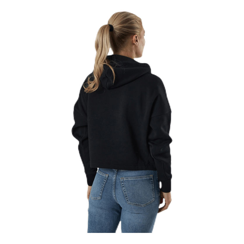 Cropped Hoody Flag Logo Black
