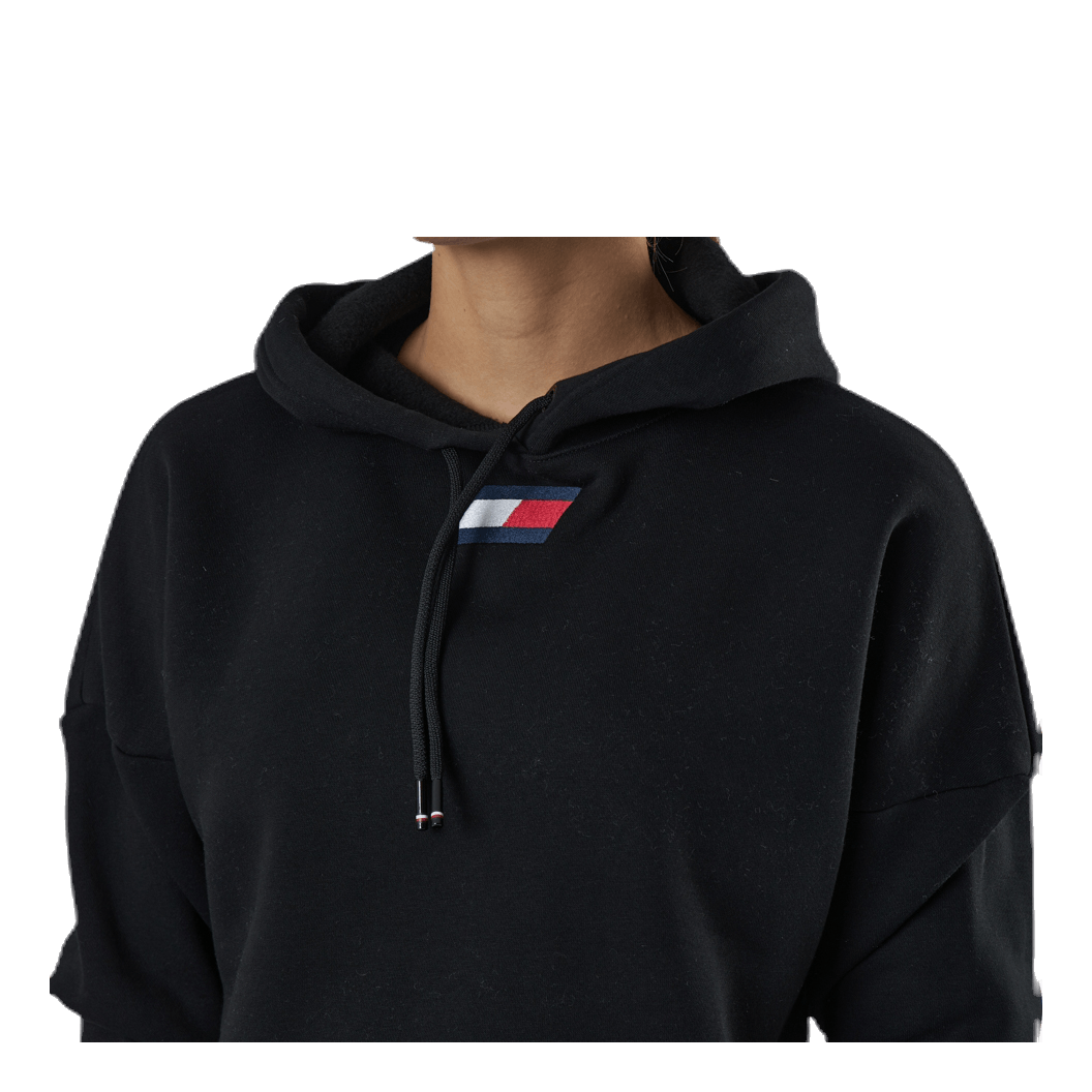 Cropped Hoody Flag Logo Black