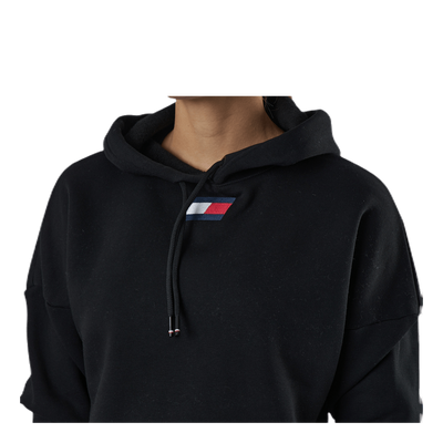 Cropped Hoody Flag Logo Black
