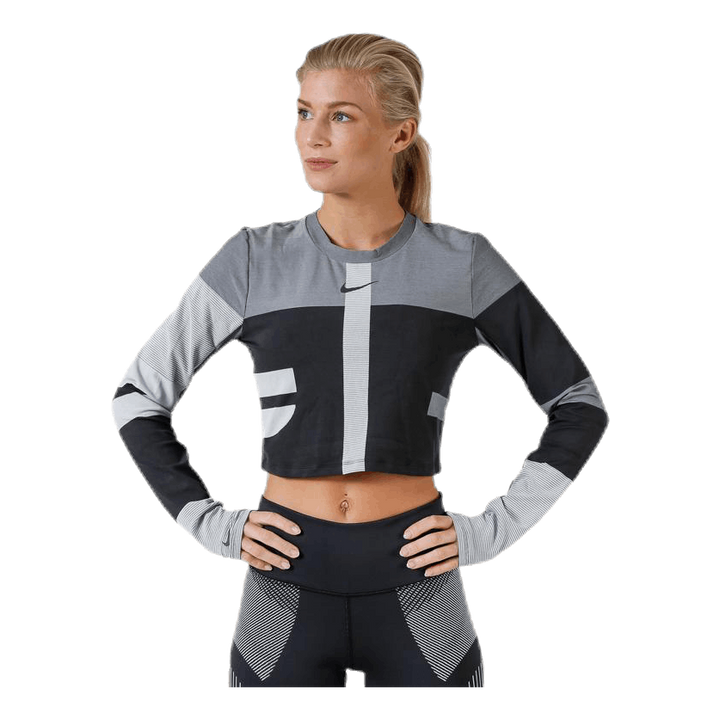 Run Tech Pack Knit Top LS Black/Grey