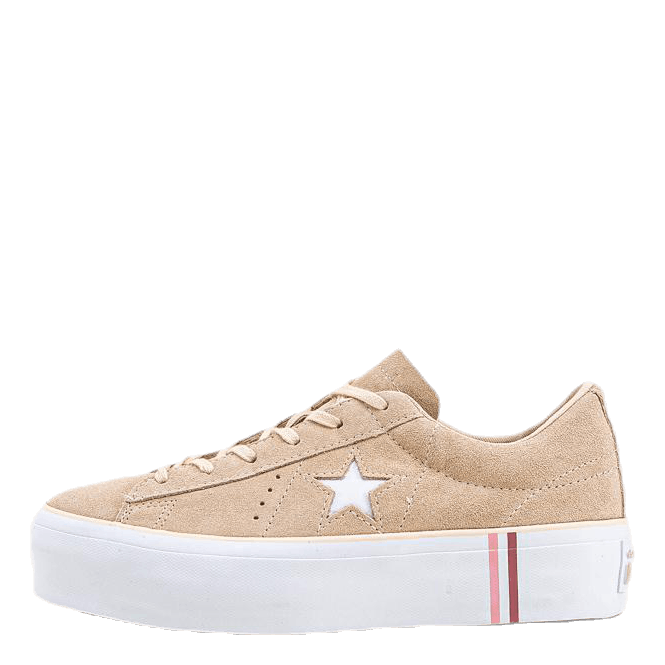 One Star Platform Suede Beige