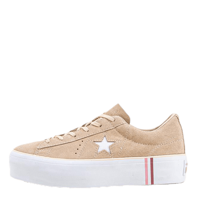 One Star Platform Suede Beige