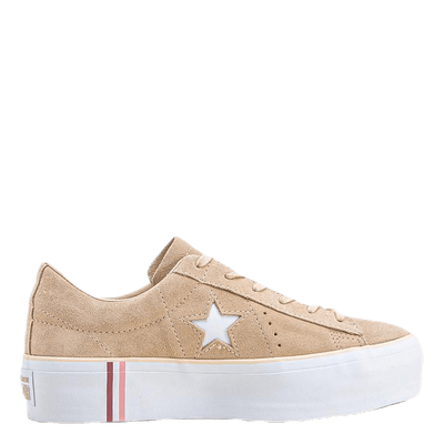 One Star Platform Suede Beige