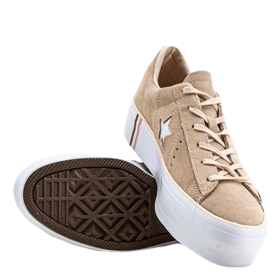 One Star Platform Suede Beige