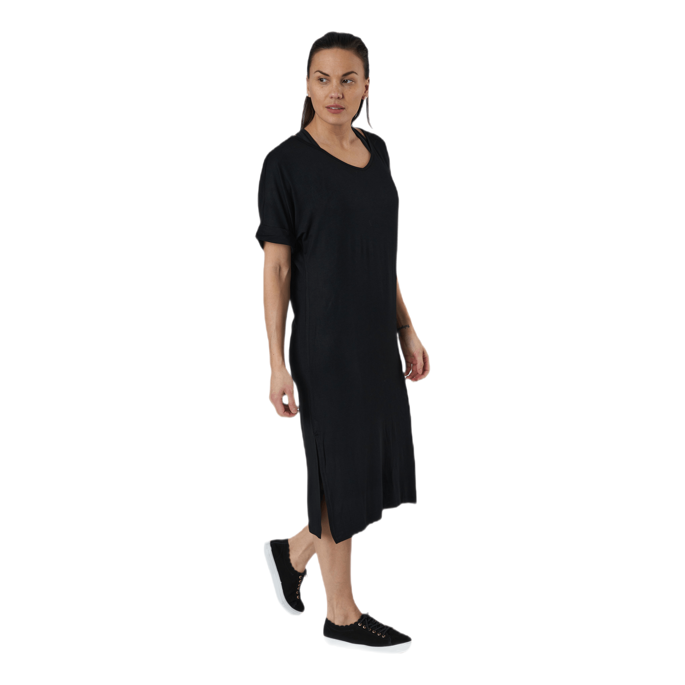 Neora Ss Fold Up Dress Black