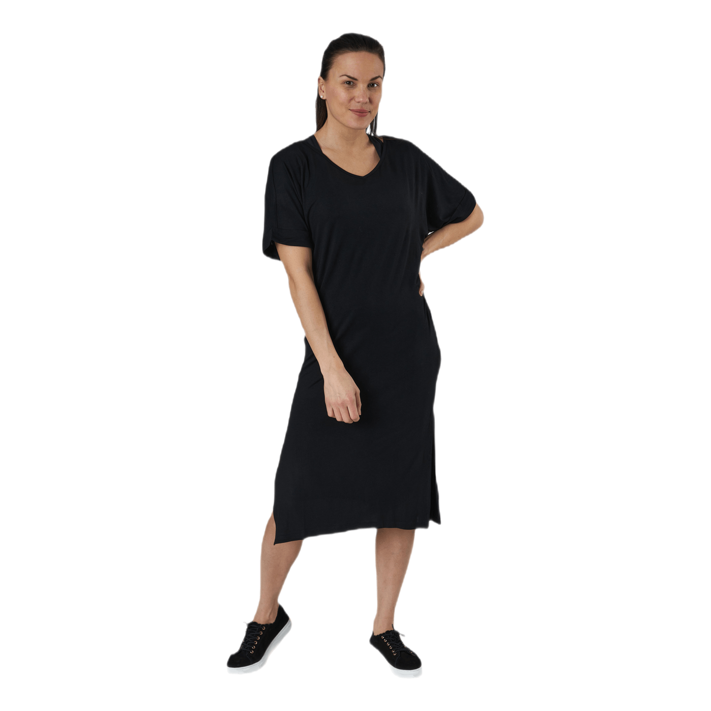 Neora Ss Fold Up Dress Black