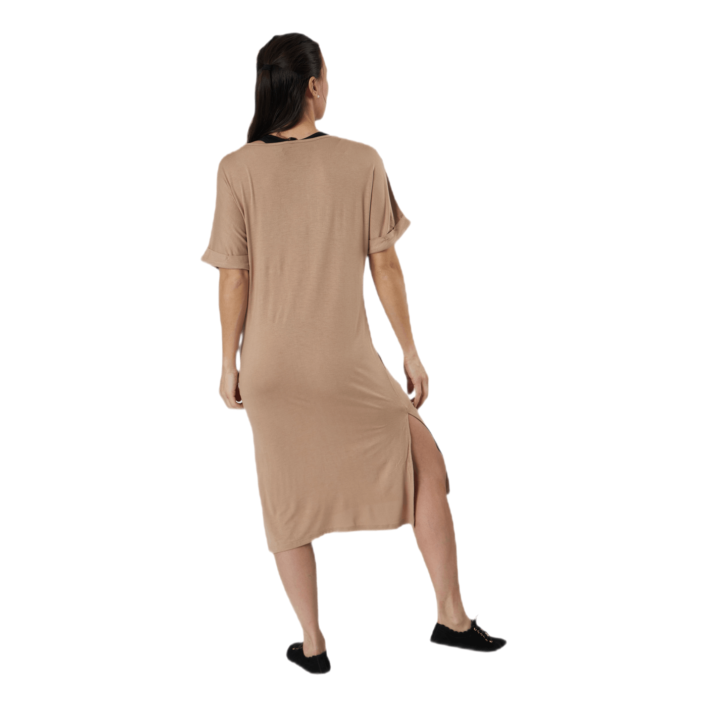 Neora Ss Fold Up Dress Beige