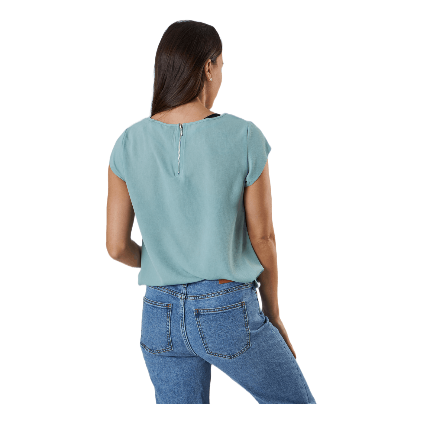 Vic S/S Solid Top Wvn Blue