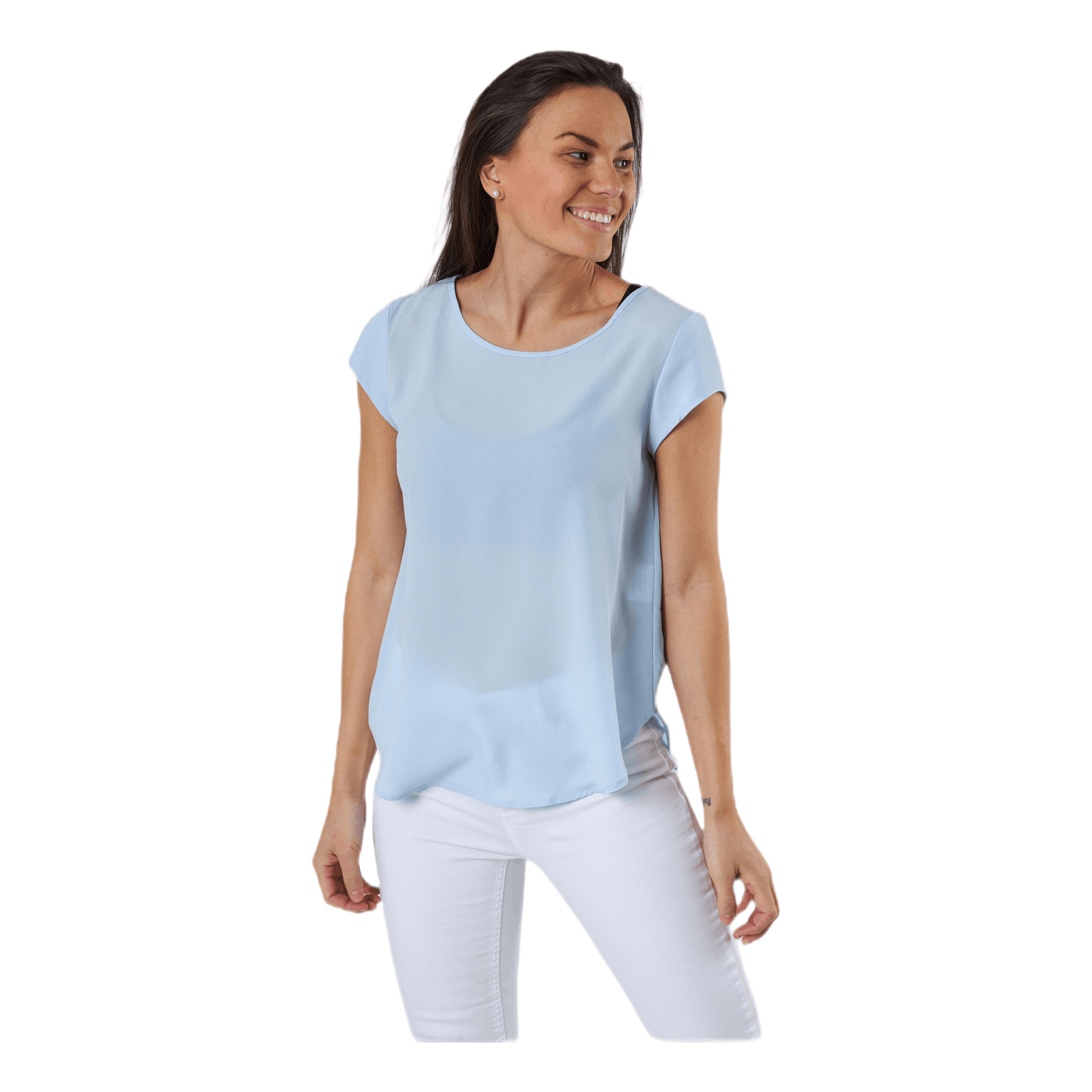 Vic S/S Solid Top Wvn Blue