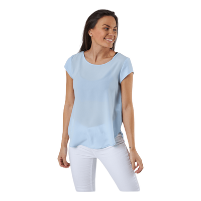 Vic S/S Solid Top Wvn Blue