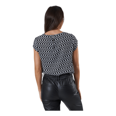 Vic Ss Aop Top Wvn Black