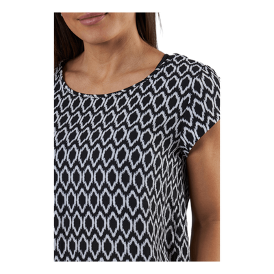 Vic Ss Aop Top Wvn Black