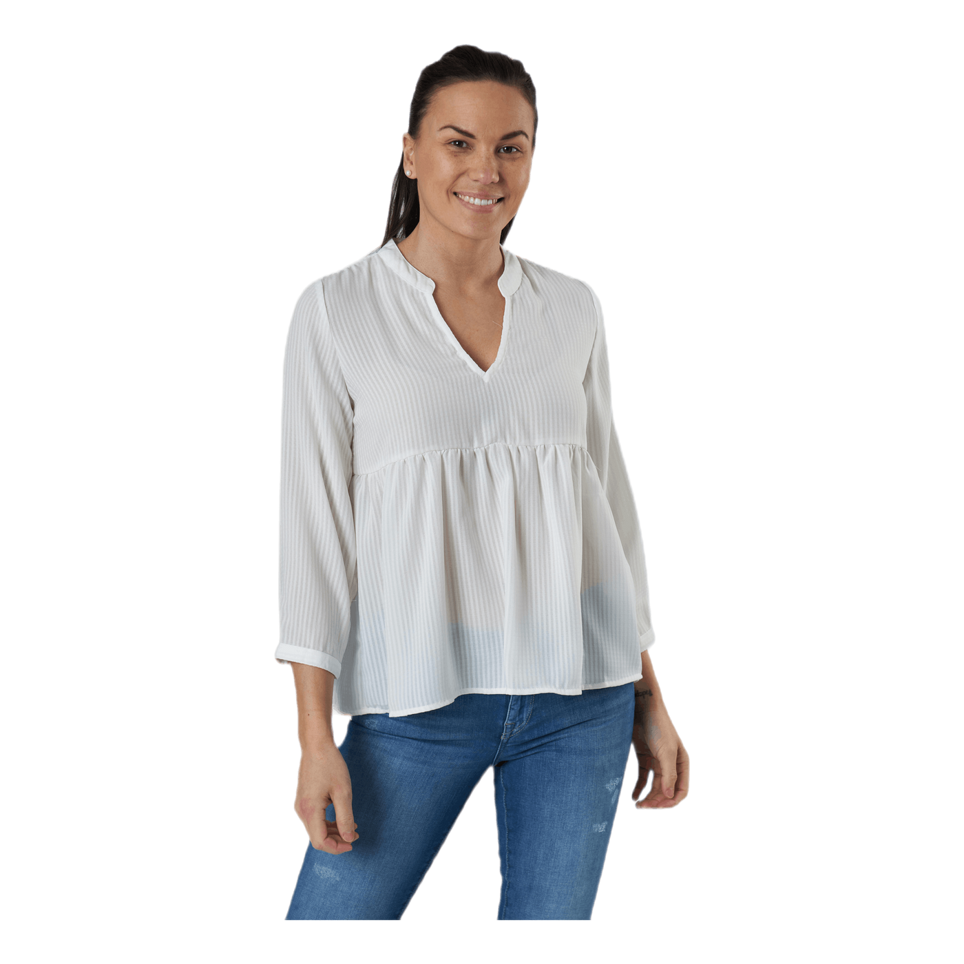 Bloom 3/4 Top Wvn White