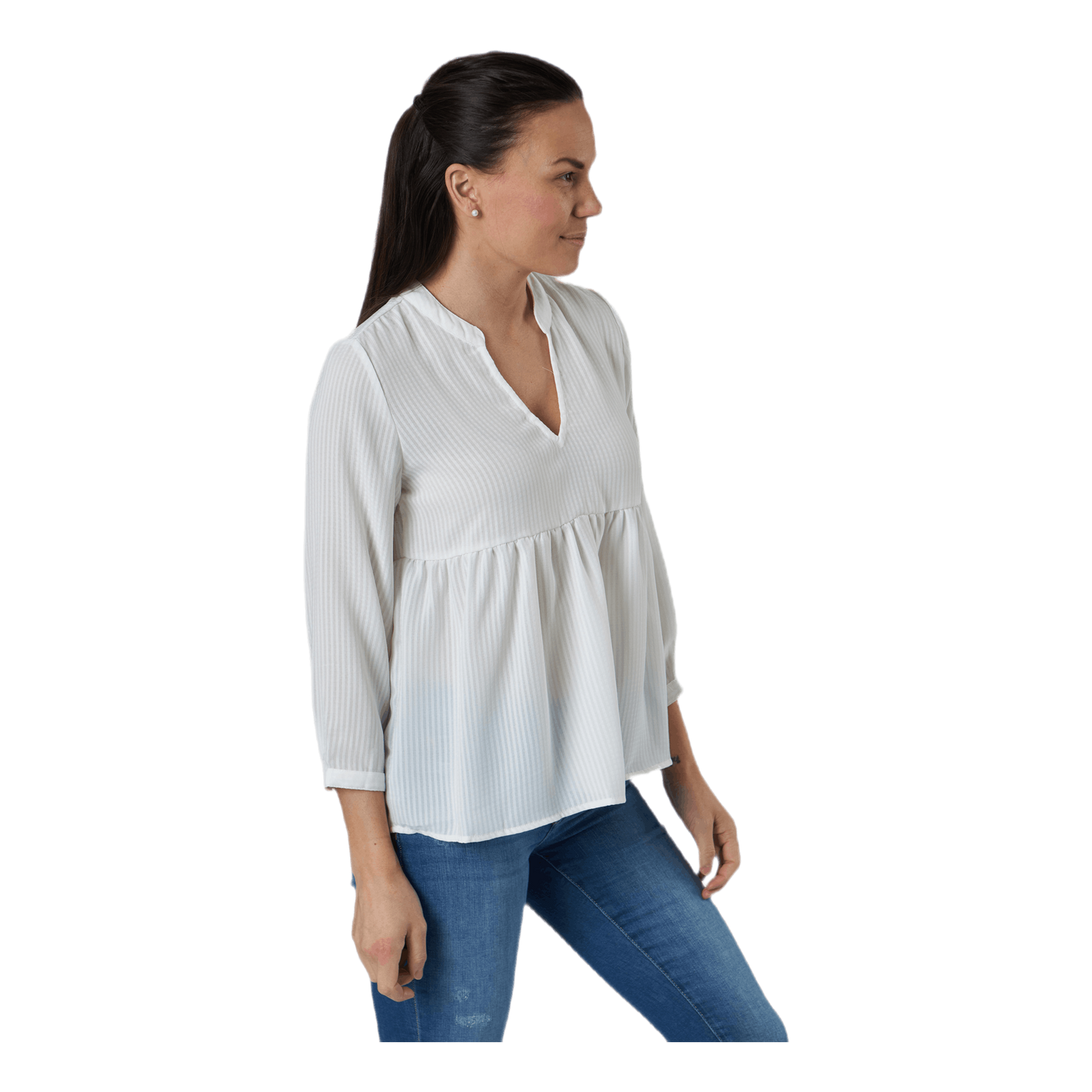 Bloom 3/4 Top Wvn White