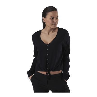 Nina Life L/S Tie Shirt Wvn Black