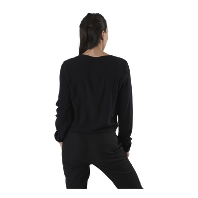 Nina Life L/S Tie Shirt Wvn Black