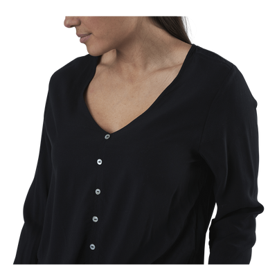 Nina Life L/S Tie Shirt Wvn Black