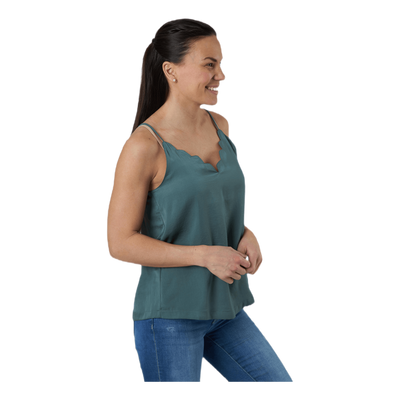 Debbie Singlet Wvn Green