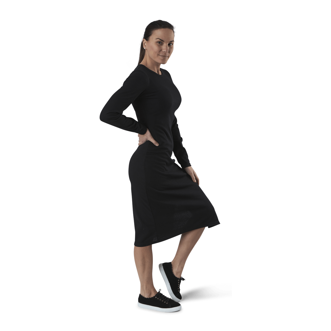 Quinn Rib Dress Black