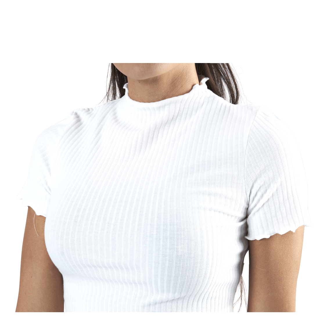 Emma S/S Highneck Top Jrs Beige